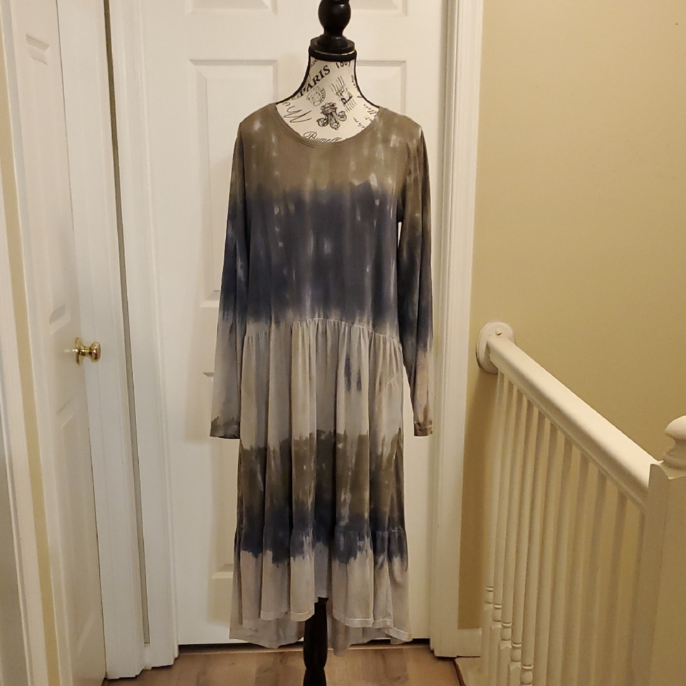 LOGO Tie-Dye Cotton Dress